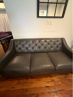 Chateaudax Real black leather couch