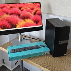 DELL MINI TOWER DESKTOP COMPUTER + 24" MONITOR. 