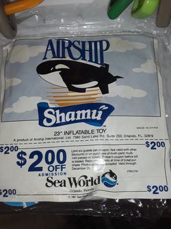 1991 collectable sea world Shamu 23" Airship blimp toys new sealed $20obo each (4 available)