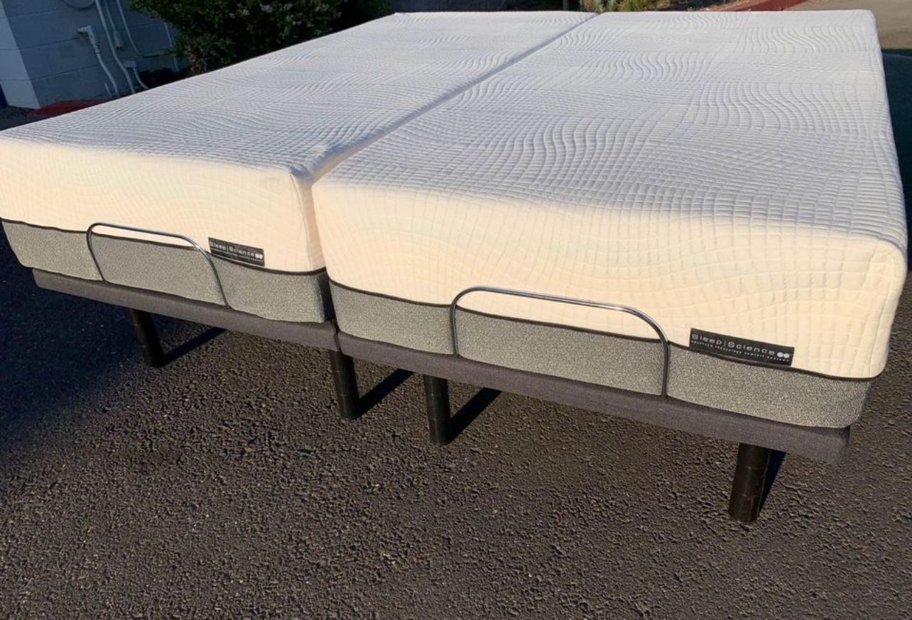 Sleep Science Firm Bed ! King Adjustable Bed ! Split King Split Cal King ! Firm mattress Bamboo Cool Adjustable Bed ! Movable Bed ! Motorized Bed !