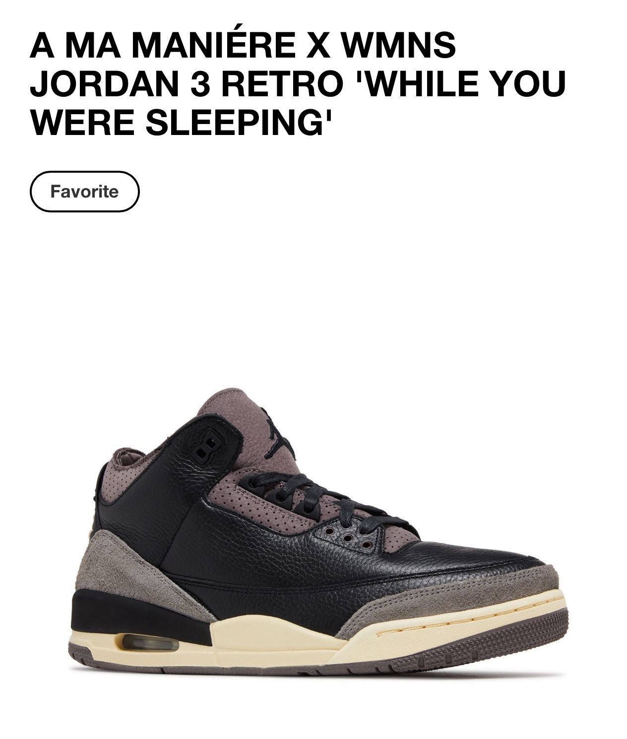Jordan 3 Retro OG Sp Black/ Black Flat Pewter