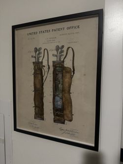 Framed Golf Bag Patent Poster