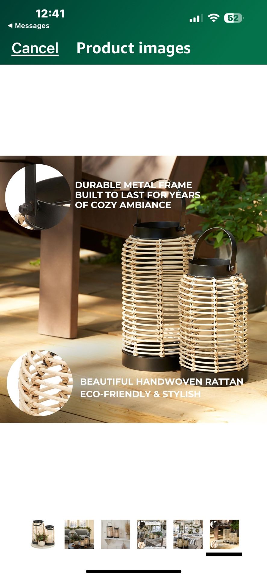 Natural Rattan Boho Lanterns - Handcrafted Chic Decor to Enhance Your Home - Modern Farmhouse Beauty Perfect for Any Living Room, Patio & Porch, Indoo