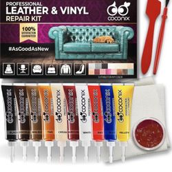 Coconix Leather & Vinyl Repair Kit | Fix Tears, Holes, Scratches, and Peeling on Leather and Vinyl Furniture, Car Seats, and Jackets 