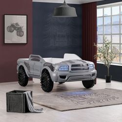 Gray Twin Pick Up Bed Frame 