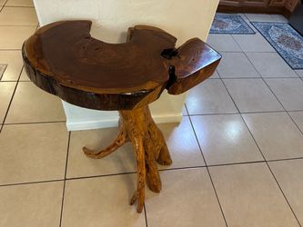Live Edge Wood Slab Side Table