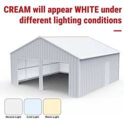 22FT x 23 FT Double Garage Steel Barn Shed – Cream Heavy Duty Metal Garage Storage Shed - The customer must have unloading capabilities, such as a for