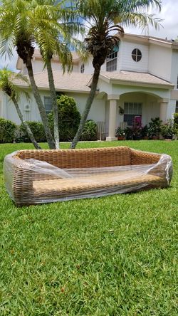 Eldridge wicker patio sofa new arrivals