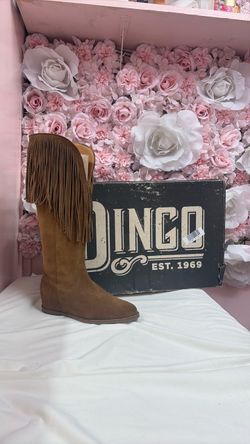 Dingo Tan Suede Fringe Knee-High Boot