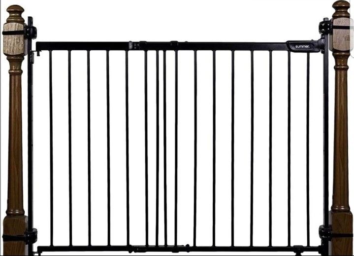 Metal Banister & Stair Safety Gate, 31'-46' Wide, 32.5' Tall, Banister & Wall Mount, Black