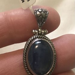 Kyanite Stone On Silver Pendant 