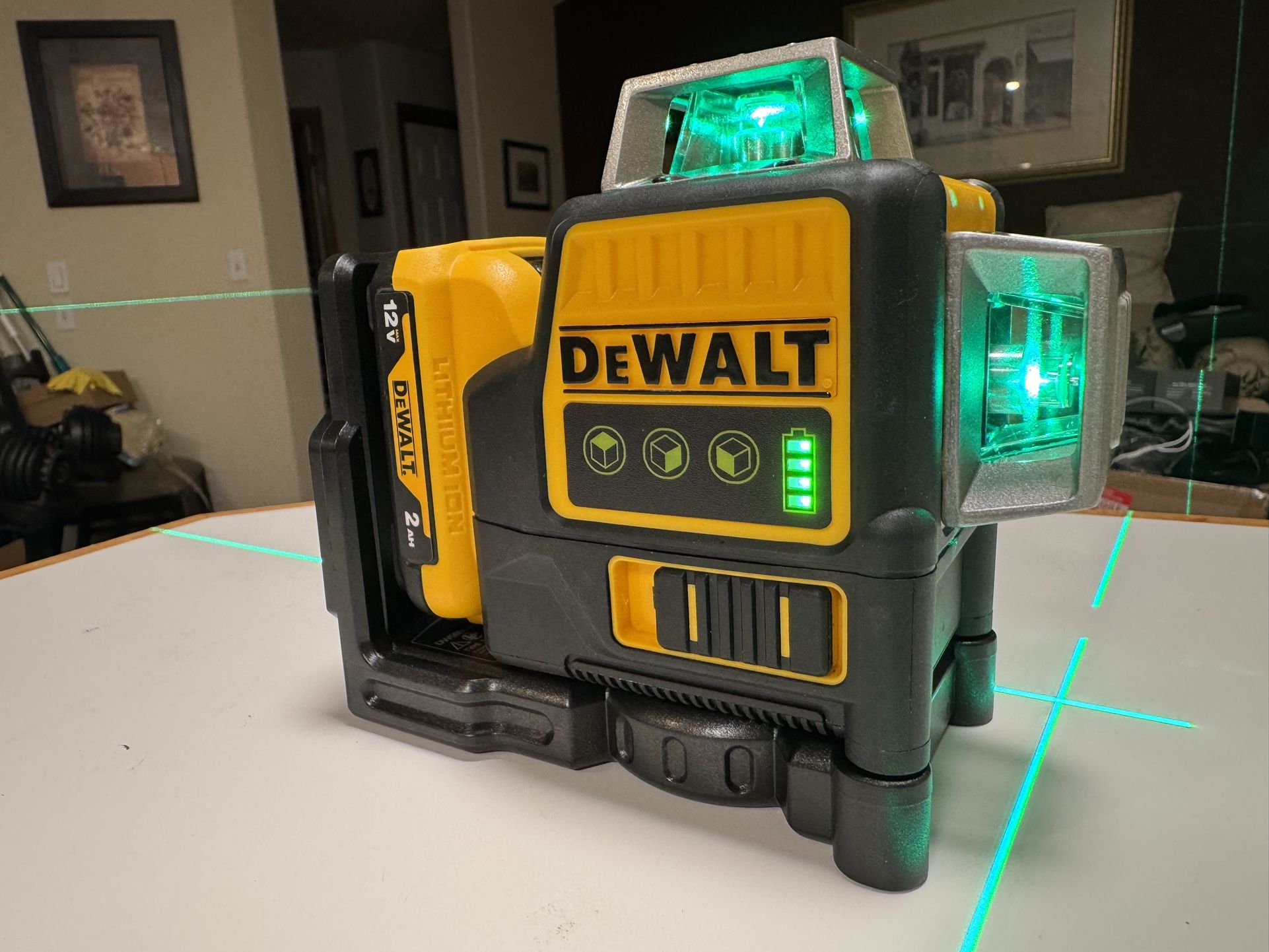 DEWALT 12V Laser Level, Green Line Laser, 3-Way, 360 Degree Professional Laser