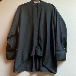 Zara Modal Blend Large Cuffs Button Oversize Blouse Sz Xs/S