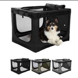 24 Inch Collapsible Travel Dog Crate for Medium Large Dogs,