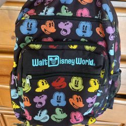 +10 Year Old Official Walt Disney World Merchandise Rare Backpack Rainbow Mickeys Great Shape $20 Or Best Offer Could 