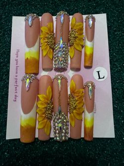 Sunflower Press-On Nails Set Size L