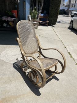 Vintage Thonet Wicker Rocking Chair