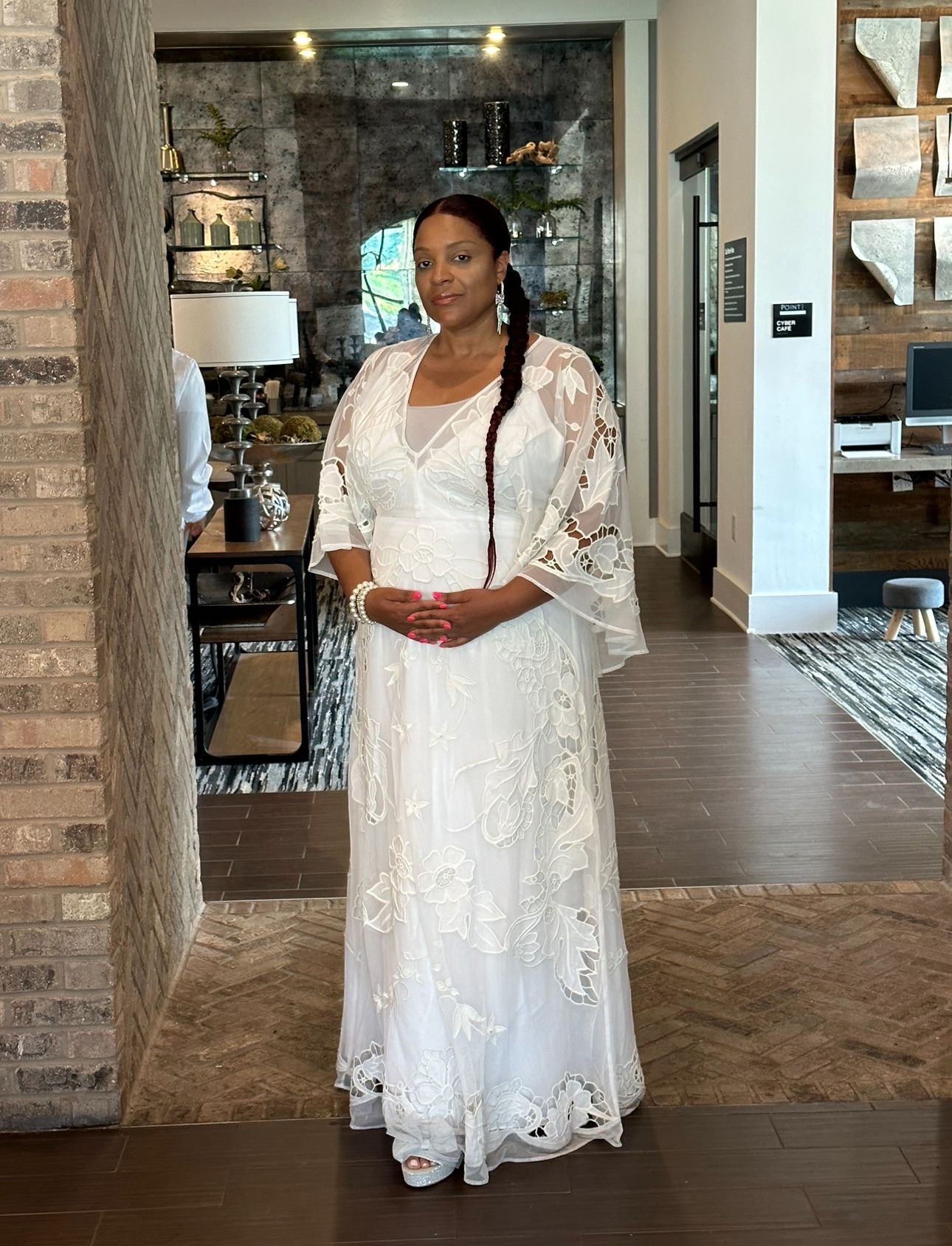 ASOS DESIGN Curve Amelia cutwork embroidered wedding dress with kimono sleeve