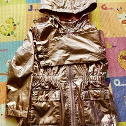 Rose Golden Fleece Rain Jacket 4-6T
