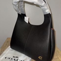 Coach Lana Shoulder Bag Black Gold 