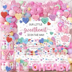 280Pcs Little Sweetheart is On The Way Baby Shower Decorations  - NEW (1657/3)