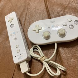 Wii Remote With Classic Controller Attachment 