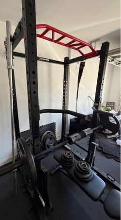 Inspire Squat Rack/Home Gym Package – Plates, Attachments & 2 Barbells – $1,200 OBO