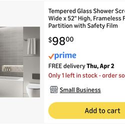 Glass shower door partition