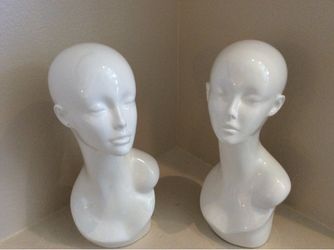 NEW GLOSSY WHITE MANNEQUIN HEAD $25 EACH