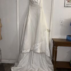 Memories By Maggie Sottero Wedding Dress Women’s Ivory White Gown Satin Corset 8