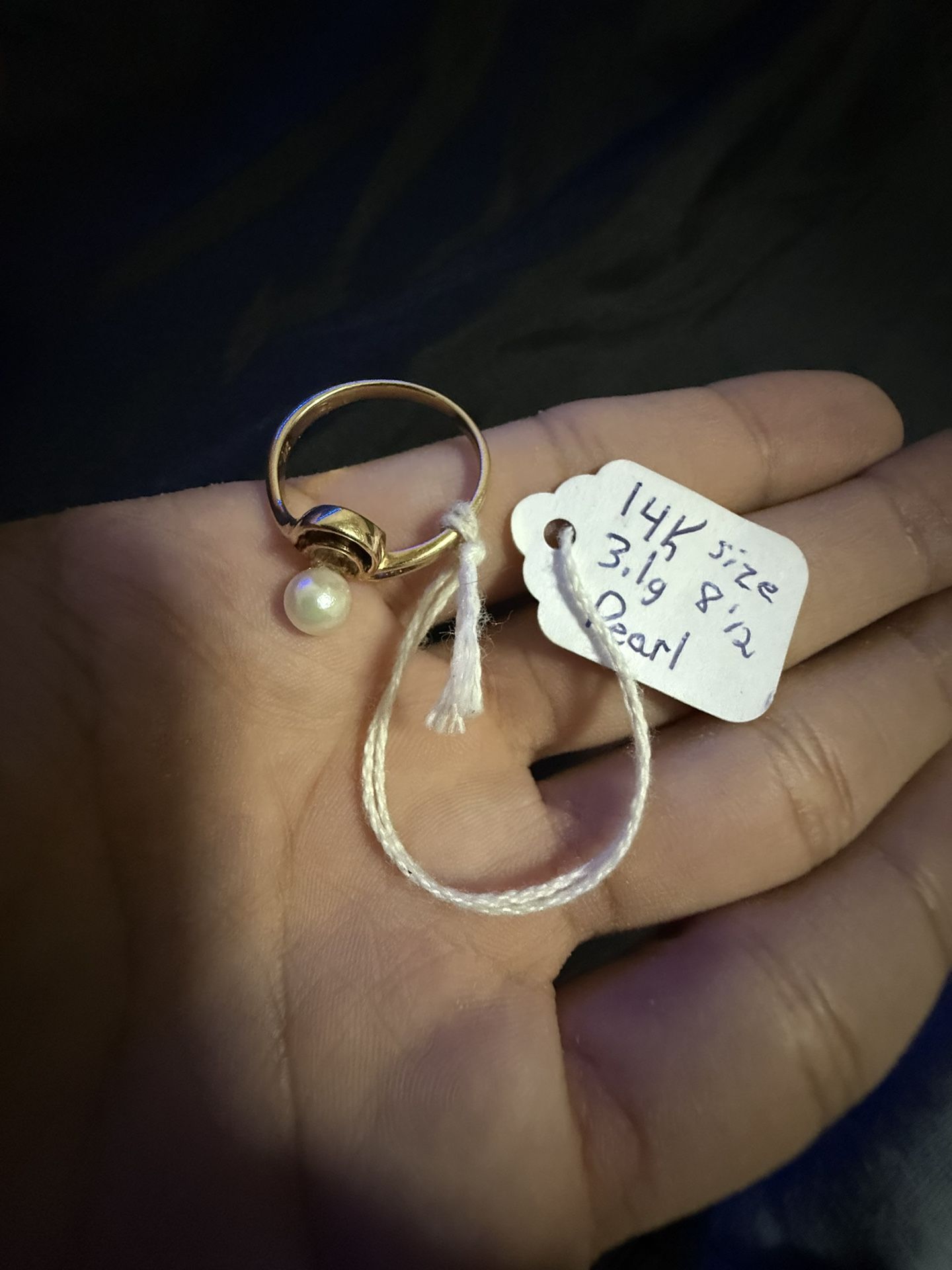 14k Gold Pearl Ring