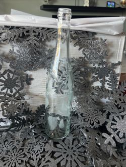 Etched Clear Glass Wine Carafe or Water Bottle 13” Tall