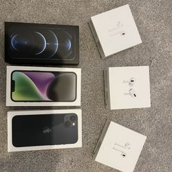Lot of 6 Apple Empty Boxes – iPhone & AirPods Pro – OEM Original Packaging