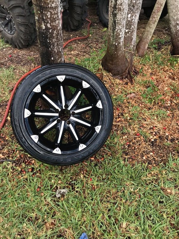 Five 18in rims and tires