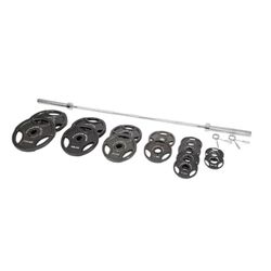 Olympic Weight Set With Barbell 300 Lbs Weightlifting Plates
