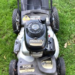 Ryobi Lawnmower 21 Inch Deck Self-Propelled With Honda Overhead Cam Engine. Runs Great.  Price Is Firm.  Cash Only.