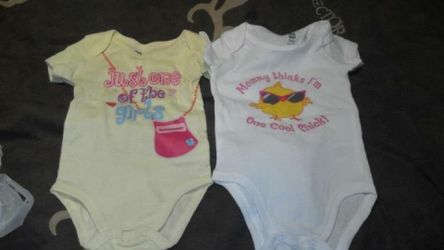 2 baby girl onesies 3-6 months like new