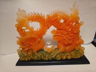 Feng Shui Resin Dragon Phoenix Statue  Figure