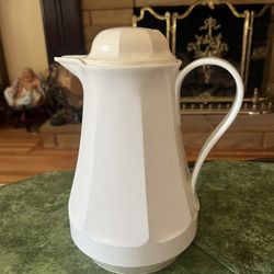 Thermos Brand White Vacuum Carafe / Ceramic Pitcher