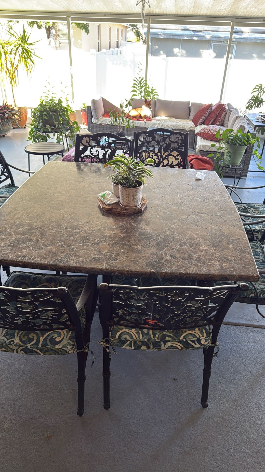 Screen Room Table With 8 Chairs