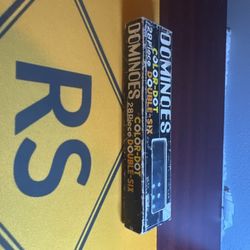 Vintage 1970s Plymouth Japan Dominoes Color Dot Double Six in Box 28 Pc Miss 1