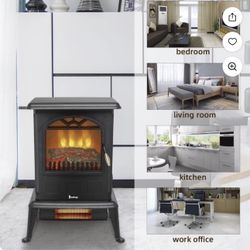 ZOKOP 1500W Portable Electric Fireplace Stove Heater