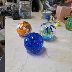 Handmade Blown Art Glass Paperweight