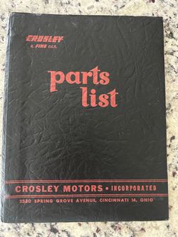 Original Crosley Service Literature And Window Decal