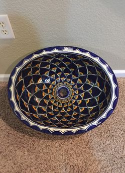 Large hand painted sink