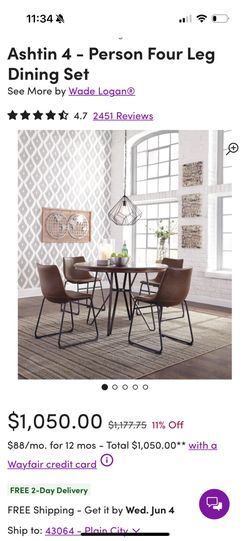 Ashtin 4-Ferson Dining Set