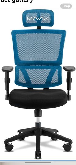  M4 Gaming Chair: 19.5” Mesh Seat, DVL, Fixed Back Recline - Airy Comfort/Responsive Support/Adjustable Features for Gamers (Black/Blue)