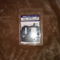 Siemens Type D 20 Amp 120 Volt Single Pole Circuit Breaker