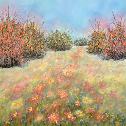 Peaceful Harmony Contemporary Landscape Acrylic Painting, 12 x 12, Signed Art