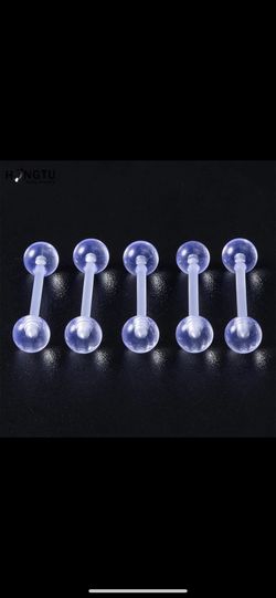 Clear flexible tongue rings | 2 pack